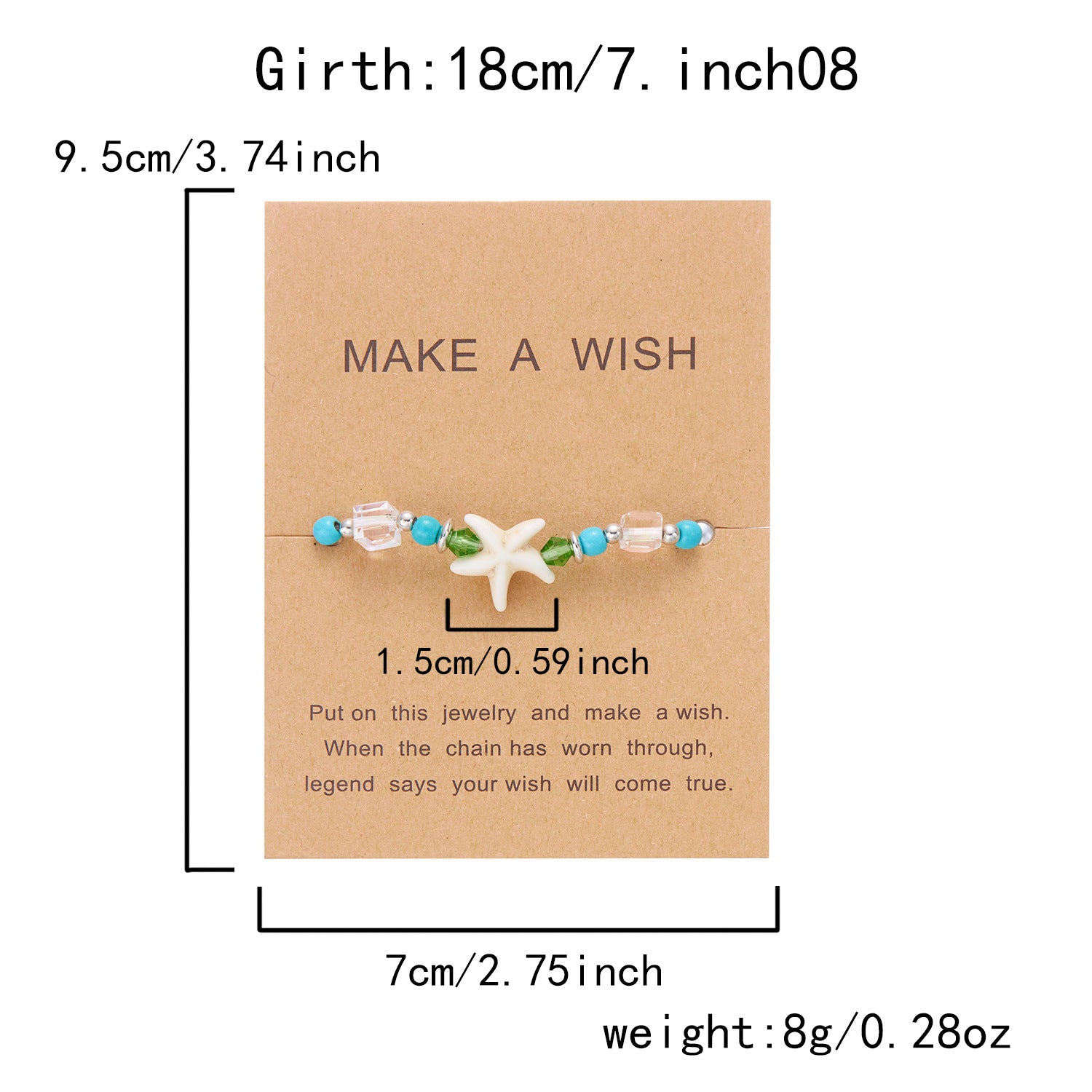 Wholesale Bohemian Shell Starfish Braided Lami Bead Bracelet